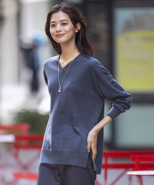 【洗える】EASY WOOL Vネック ニット / J.PRESS LADIES S