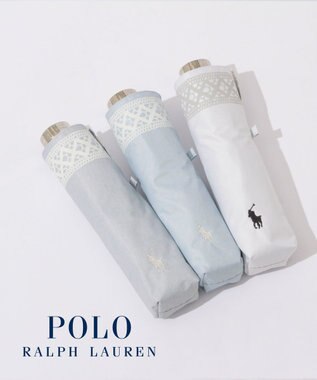 MOONBAT 【WEB限定/ 遮光率100％/遮熱/UV】POLO RALPH LAUREN（ポロ ラルフローレン）晴雨兼用日傘 ワンポイント ポロポニー レース 折りたたみ傘 ホワイト