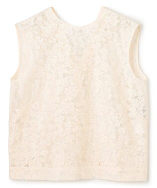 BEIGE， FLUORITE / 異素材コンビ レースブラウス Ecru