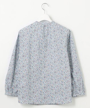 J.PRESS LADIES L 【洗える】Liberty Lilibet＆Hannah Rose バンドカラー ブラウス ブルー系5