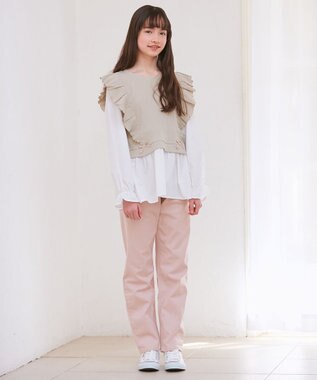 ANY KIDS レイヤード ブラウス ベージュ