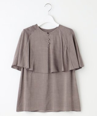 自由区 S 【洗える】キュプラシアー ブラウス セピア