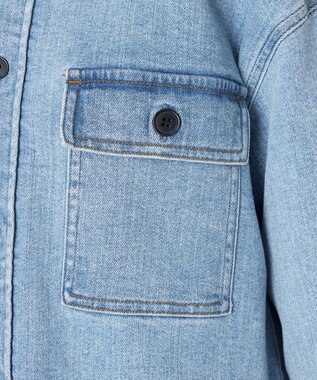 NAVE 【ReNAVE　洗える】ストレッチデニム シャツ アイスブルー系