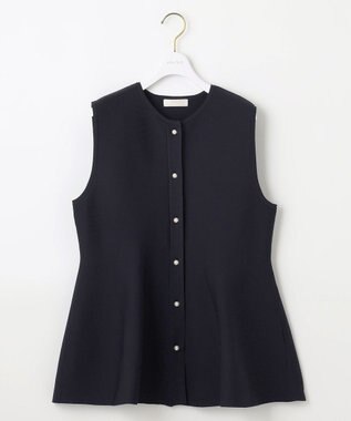 ANY SIS 【洗える】ペプラムニット ジレ ネイビー