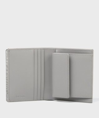 Paul Smith メタルシャドーストライプミニ財布 ライトグレー