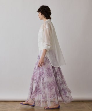 GRACE CONTINENTAL シャドーフラワープリントスカート ピンク