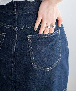 WEGO デニム台形ミニスカート デニム濃色