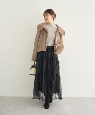 earth music&ecology ハートプレートリブニットプルオーバー Gray