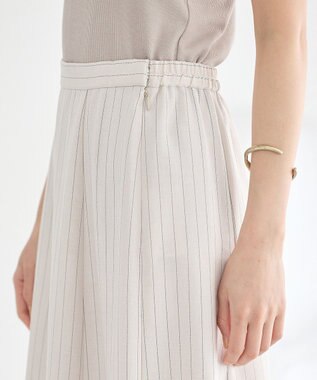 earth music&ecology 【セットアップ対応】キリカエフレアスカート Stripe Ivory