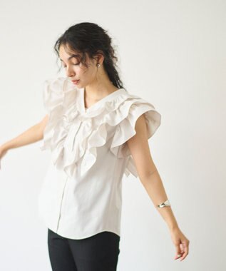 #Newans ラッフルフリルブラウス オフ