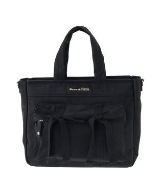 Maison de FLEUR ボンネルリボンショルダーバッグ Black