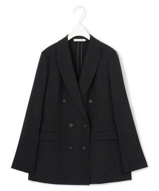 ICB L ウール2WAYストレッチ ダブルブレストジャケット ブラック系