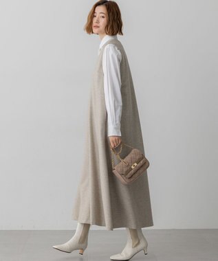 23区 スエード キルティング ショルダーバッグ ベージュ系