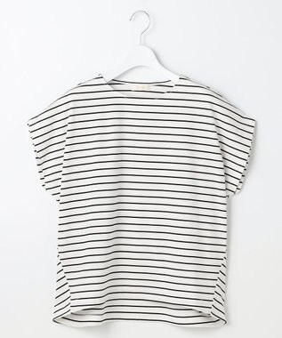 ANY SIS L 【シルクタッチさら魅せTシャツ】後ろコクーン プルオーバー アイボリー×ブラック