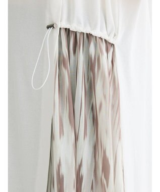 Green Parks 柄シアードッキングワンピース Off White