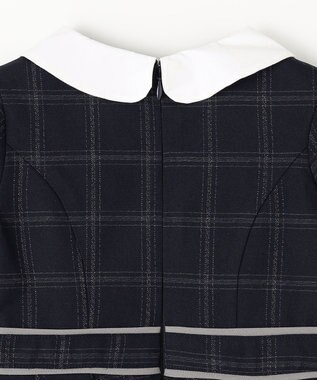 ANY KIDS ボレロ付き ワンピース グレー×ネイビーチェック