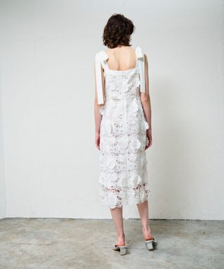 GRACE CONTINENTAL ケミカルフラワーレースワンピース ホワイト