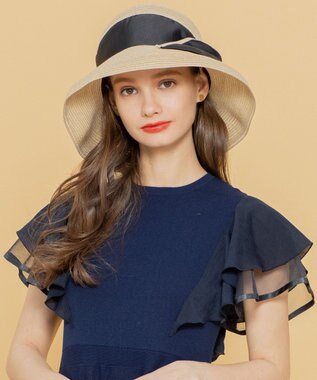 TOCCA 【UVカット90%・吸水速乾・抗菌防臭・洗える・サイズ調整可】SIDE RIBBON HAT 帽子 ブラック系