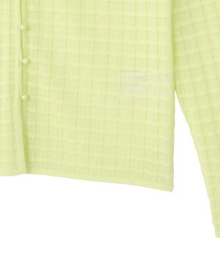 AMERICAN HOLIC シアーチェックカーディガン Lime Green