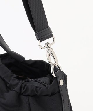 LA BAGAGERIE 【MONICA】サイドギャザー2WAYトートバッグ Sサイズ ブラック