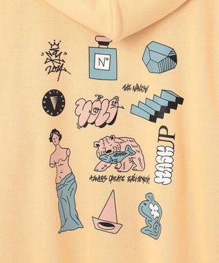 NAVE 【xNAVE】Six Sence Recordコラボ グラフィックフーディスウェット ライトイエロー系