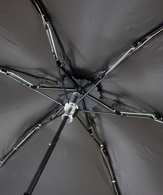 +RING UNISEX プラスリング 晴雨兼用 簡単開閉式折傘  BLK×GRY T1338 黒