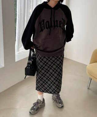 WEGO グラフィックニットパーカー ブラック