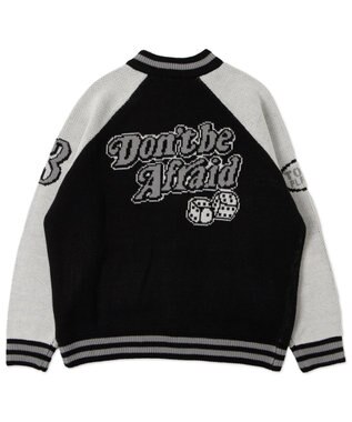 WEGO 【ユニセックス着用ITEM/MLサイズ展開】ジャガードニットスタジャン ブラック