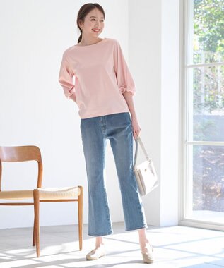 ANY 【洗濯機可/ストレッチ】デニムフレアパンツ ライトインディゴ