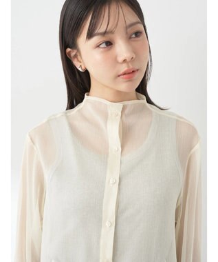 earth music&ecology シアーハイネックシャツ Yellow