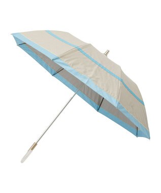 MOONBAT FURLA 晴雨兼用日傘 折りたたみ傘 シャンブレー切継 ／遮光 遮熱 UV ターコイズ