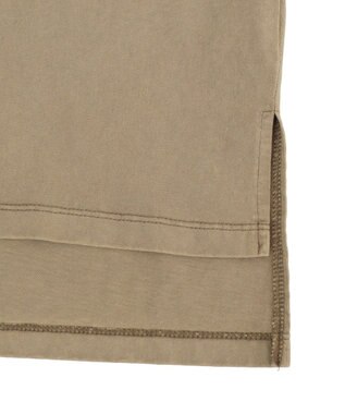 YECCA VECCA ヴィンテージ風箔プリントロゴTee Dark Beige