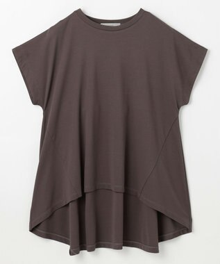 ANY シルケットスムースチュニック ブラウン