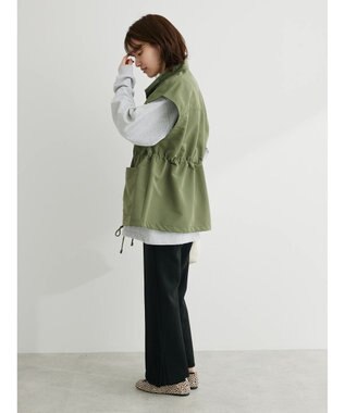 Green Parks ・ＥＬＥＮＣＡＲＥ　ＤＵＥスタンドカラーミリタリーベスト Khaki