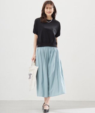 組曲 L 【WEB限定】クールプレーティング天竺スエットライク カットソー ブラック系