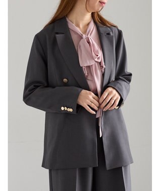 Te chichi ダブルブレストジャケット(セットアップ可)《2025Autumn catalog vol.2 item》 チャコールグレー