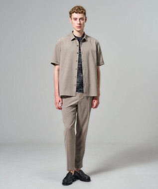 JOSEPH HOMME 【新柄】【機能素材】テクノボイルストレッチ レギュラーカラー半袖シャツ ベージュ系