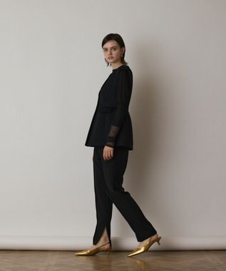 GRACE CONTINENTAL インサイドスリットスリムパンツ ブラック