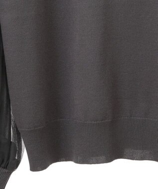 Green Parks 袖チュールマジョリカドッキングニットプルオーバー Gray