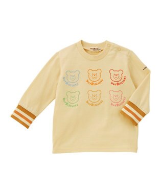 MIKI HOUSE HOT BISCUITS 【80-120cm】パステルビーンズ 長袖Tシャツ アイボリー