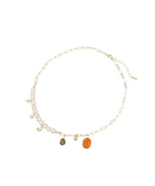 earth music&ecology パールＭＩＸチャームネックレス Silver