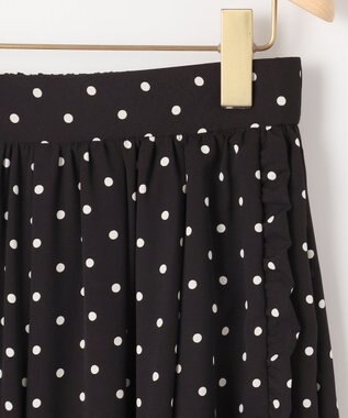 組曲 L 【WEB限定】ドットプリントデシン フリルパンツ ブラック×オフ系5