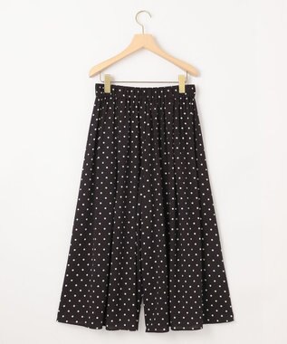 組曲 L 【WEB限定】ドットプリントデシン フリルパンツ ブラック×オフ系5