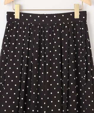 組曲 L 【WEB限定】ドットプリントデシン フリルパンツ ブラック×オフ系5