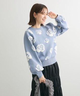 Green Parks ・ｓｗｉｎｇ　ｂｙ　バラジャカードニット Blue