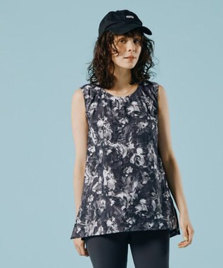 San-ai Resort（三愛水着楽園） 【水陸両用】　プリントカップ付きトップス　M・L　【Reir（レイール）】 ブラック