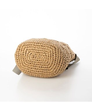 UNBILLION cachecache 下がりグログラン柄編みワンハンドルクロッシェトート カーキ