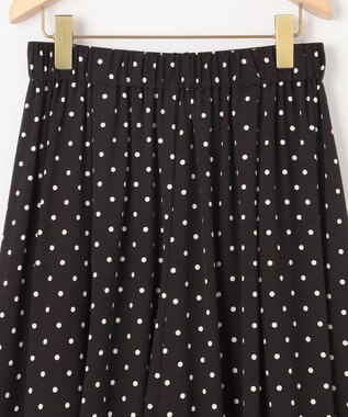 組曲 L 【WEB限定】ドットプリントデシン フリルパンツ ブラック×オフ系5