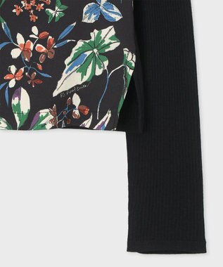 Paul Smith Number Floral プルオーバー コンビ ニット ブラック