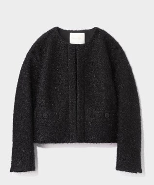 GRACE CONTINENTAL ラメシャイニーコクーンジャケット ブラック